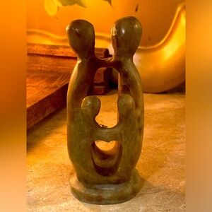 vintage African Kenya mid-century modern family abstract statue sculpture art